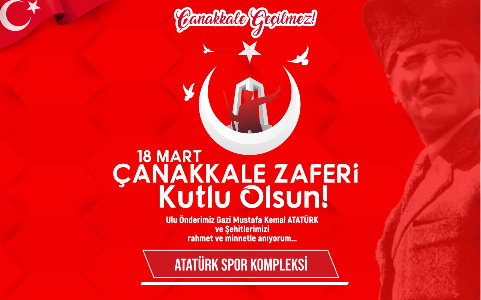 Atatürk Spor Kompleksin’inde Kutlama mesajı