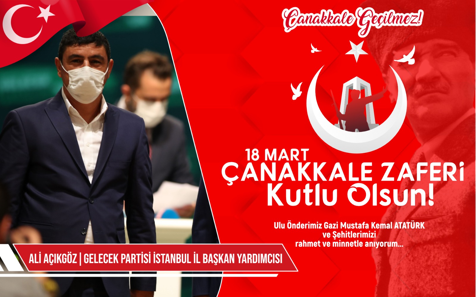 Gelecek Partisi İstanbul İl Başkan Yardımcısı Ali Açıkgöz’den Kutlama ve Anma mesajı