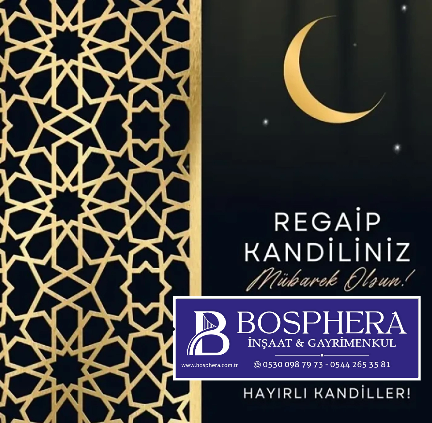 BOSPHERA’DAN REGAİB KANDİLİ KUTLAMA MESAJI