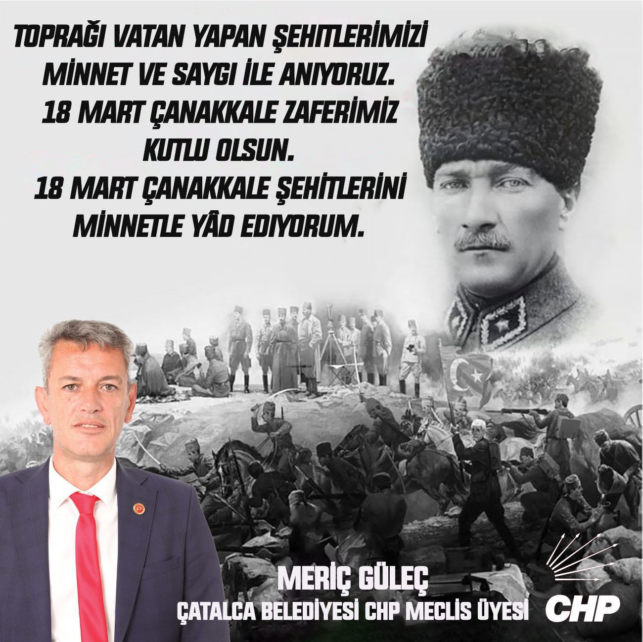 MERİÇ GÜLEÇ’TEN 18 MART ÇANAKKALE ZAFERİ VE ŞEHİTLERİ ANMA MESAJI